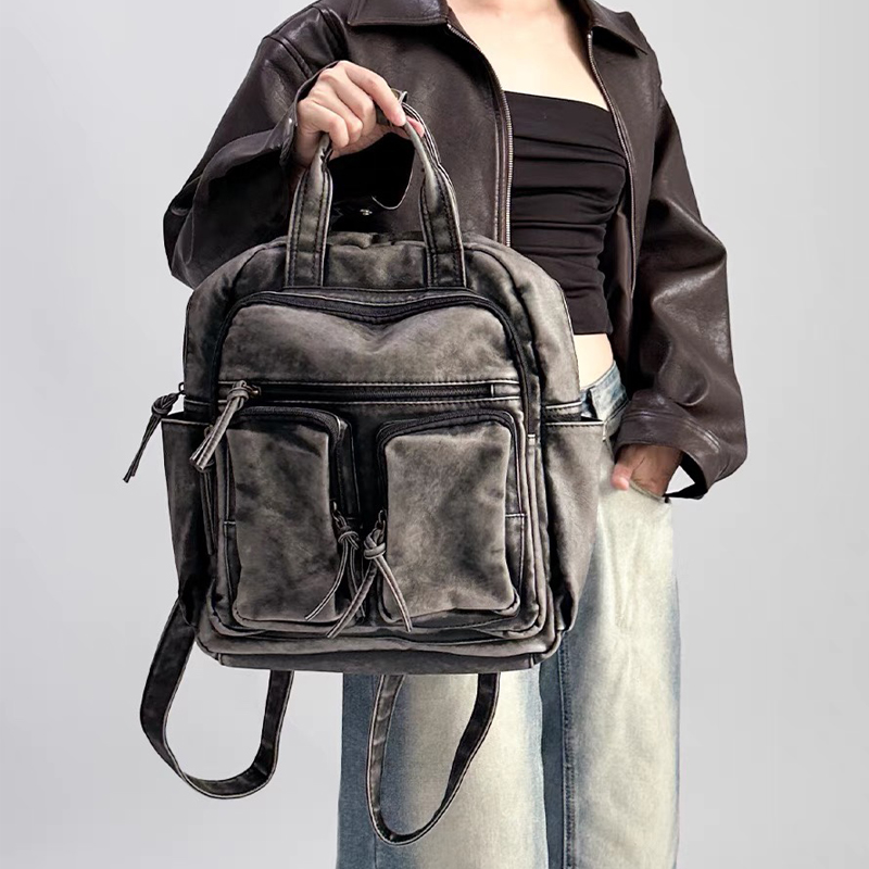 Women Bags College - Luksusowe, miękkie plecaki ze skóry PU,