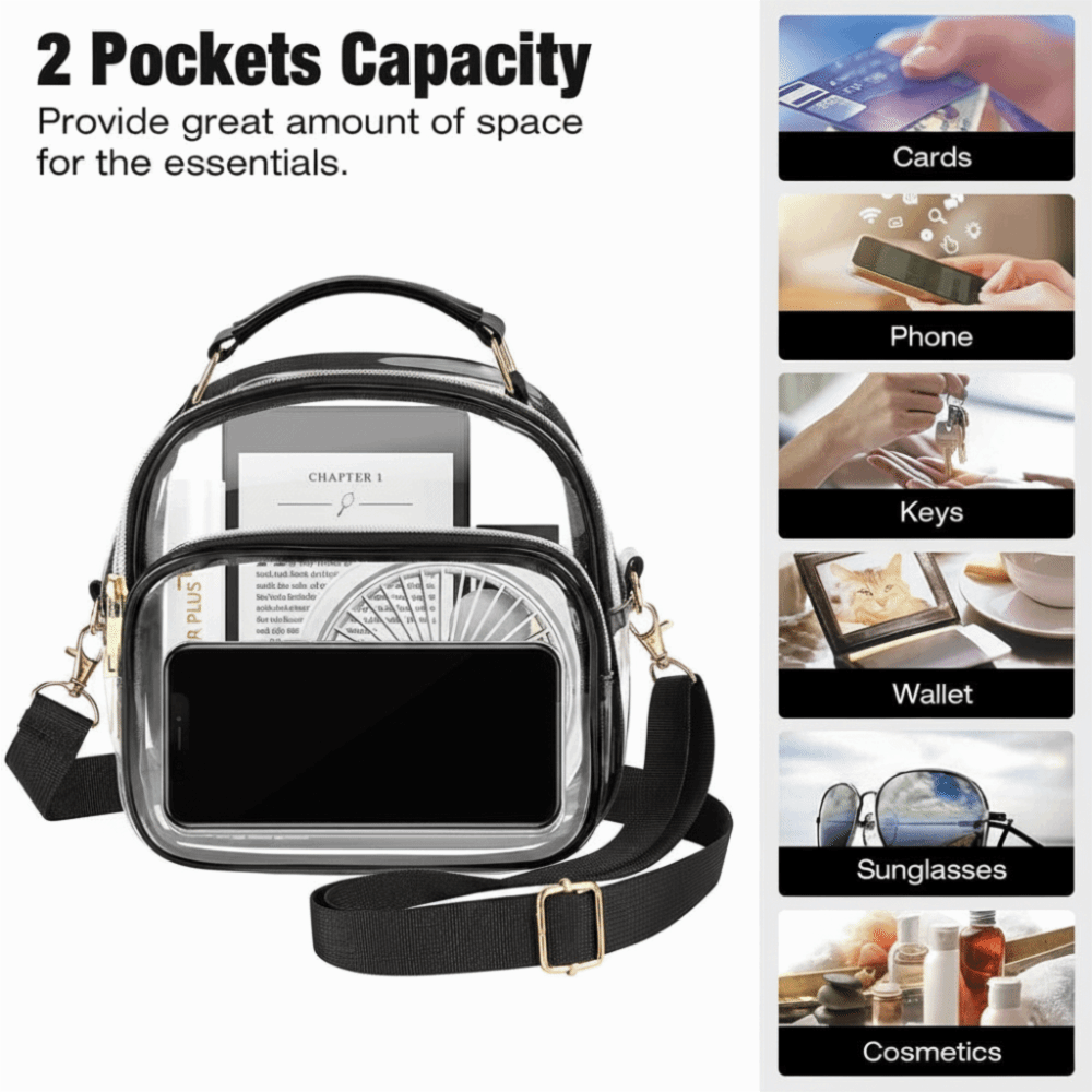 Jelly Bag Clear Pvc - Wodoodporne przezroczyste torebki na co dzień,
