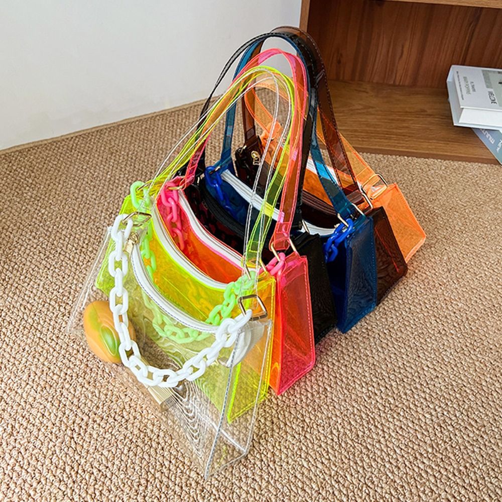 Jelly Bag Clear Pvc - Modne damskie torby żelowe przezroczysta torba