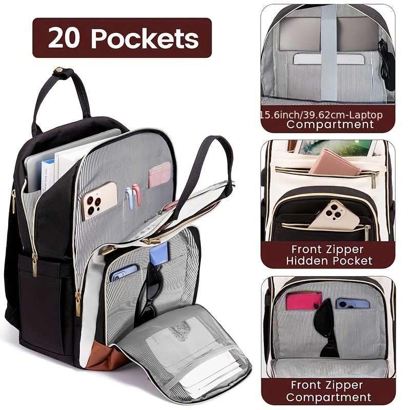 Women'S Bags Travel - Damski dwukolorowy plecak na laptopa, wodoodporna,