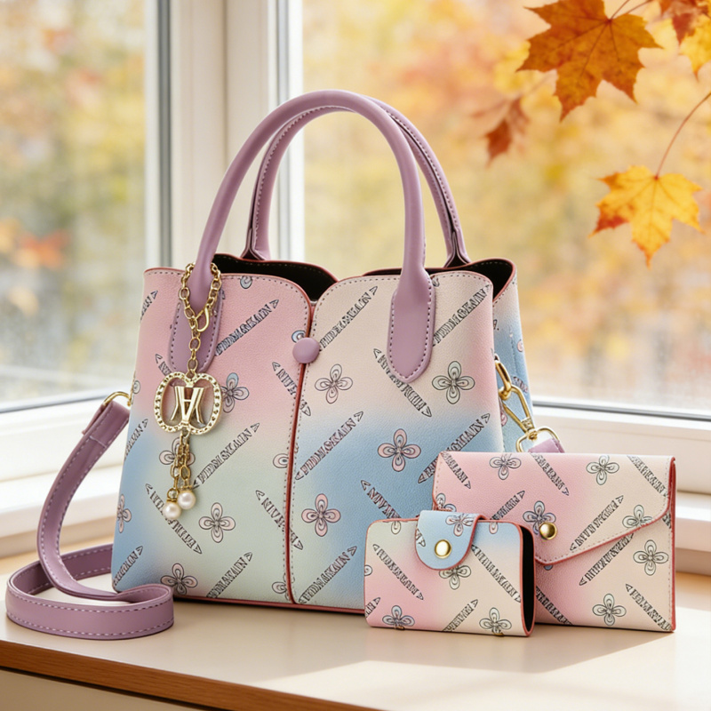 Women Bags Gift - Gradientowy damski zestaw trzyczęściowy z torebką,