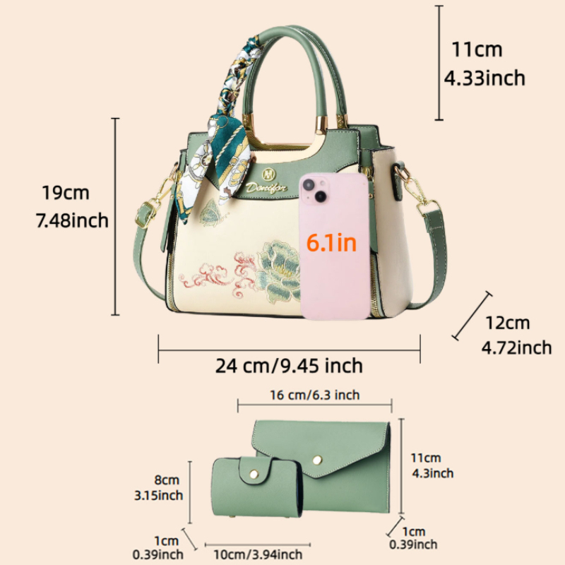 3-częściowy zestaw haftowanych – Women Bags Gift recenzja i cena